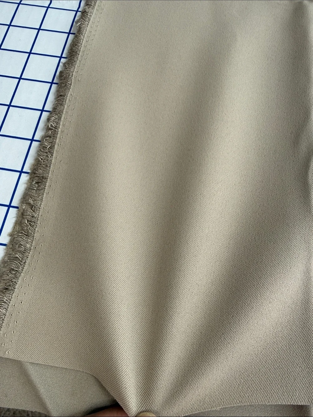 Khaki Stretch Twill Suiting Fabric 1⅓ Yards x 58” Tan Pants Skirt Jacket Apparel